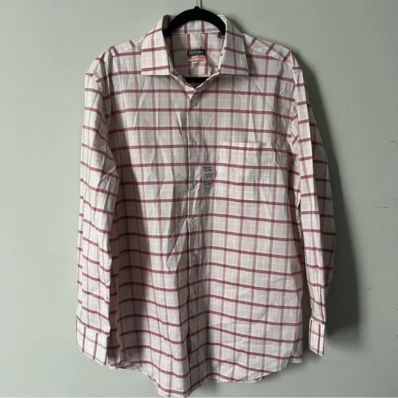 van heusen men's dress shirt regular fit stain shield stretch Van Heusen Big & Tall Fit Stain Shield Stretch Solid Dress Shirt In Mulberry